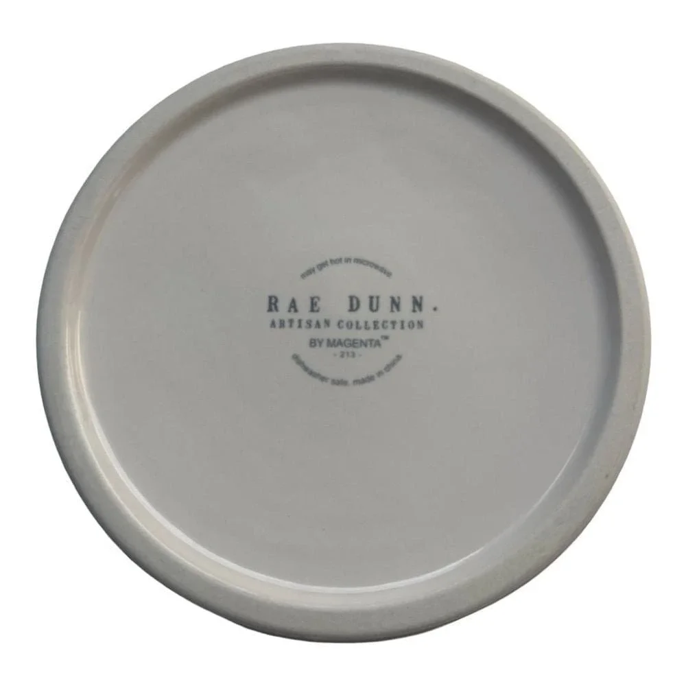Rae Dunn DRINK Bowl Pet Dish White Ceramic Dog Cat Food Water Small